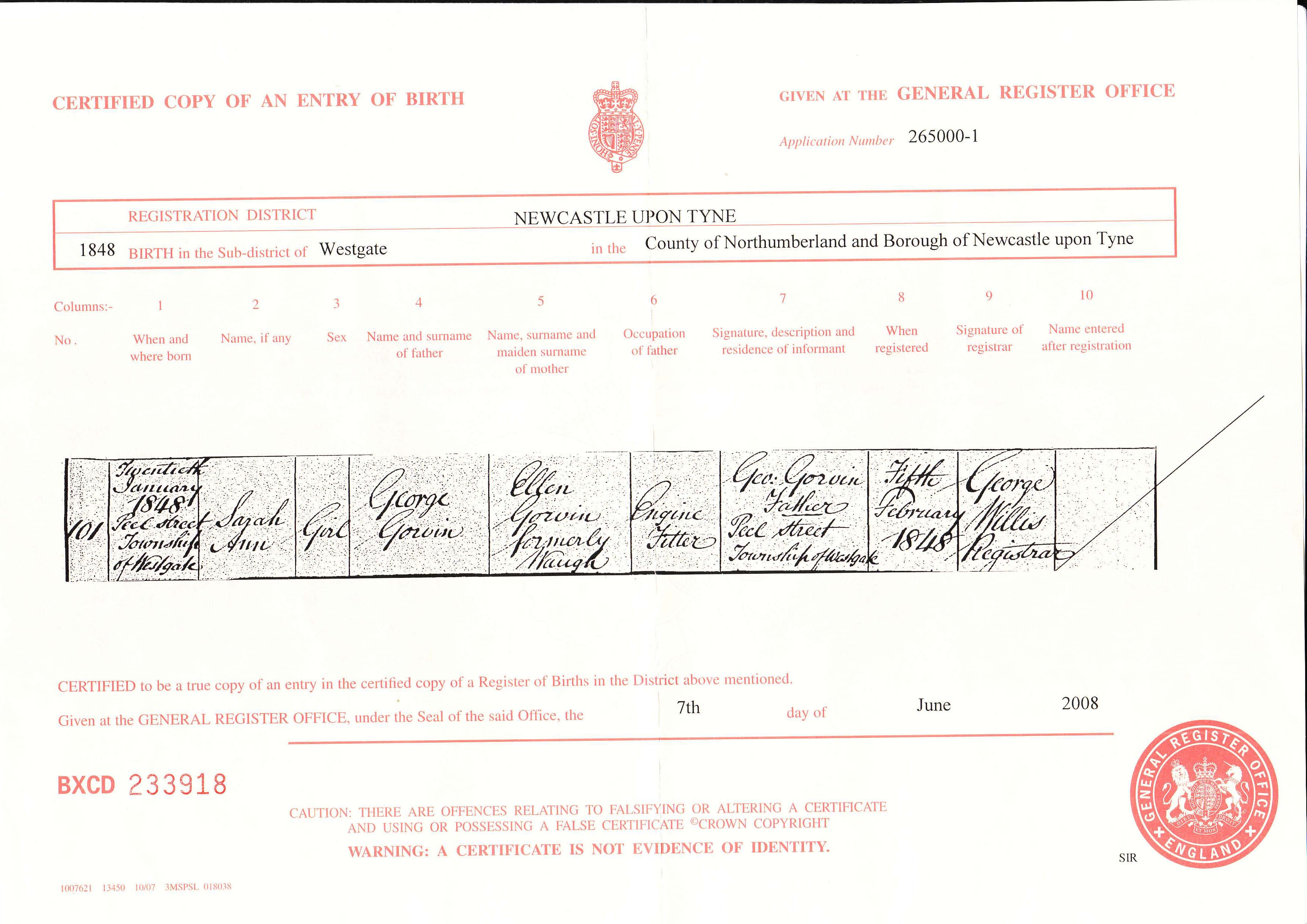 Birth Certificate